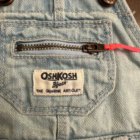 Oshkosh Overalls Baby Girl 6 Months Shorts Western Beach School Cute 💕 - Picture 2 of 6
